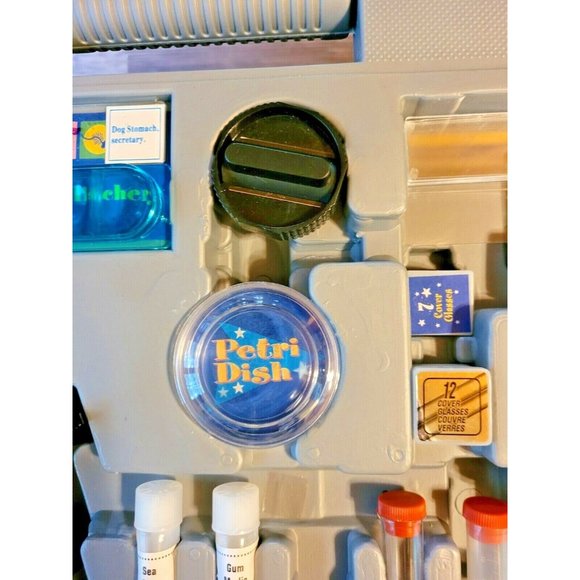 Microscope Set 300X 600X 1200X Science AmScope 25 Prepared Slides Case - Picture 4 of 12